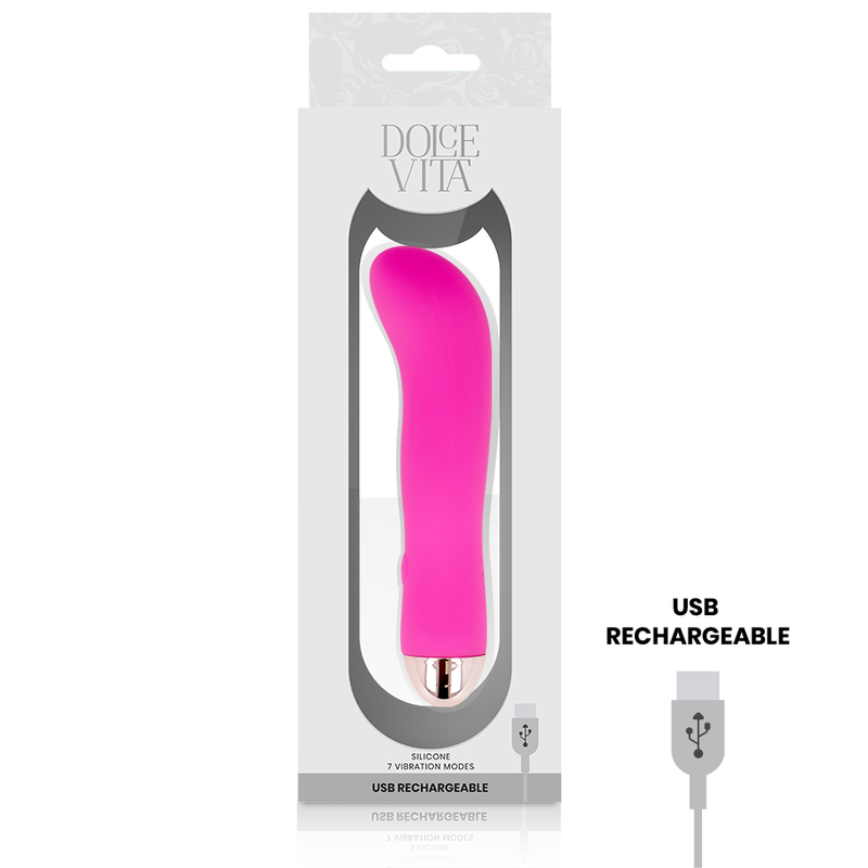 DOLCE VITA - AUFLADBARER VIBRATOR ZWEI ROSA 7 GESCHWINDIGKEITEN – Bild 4