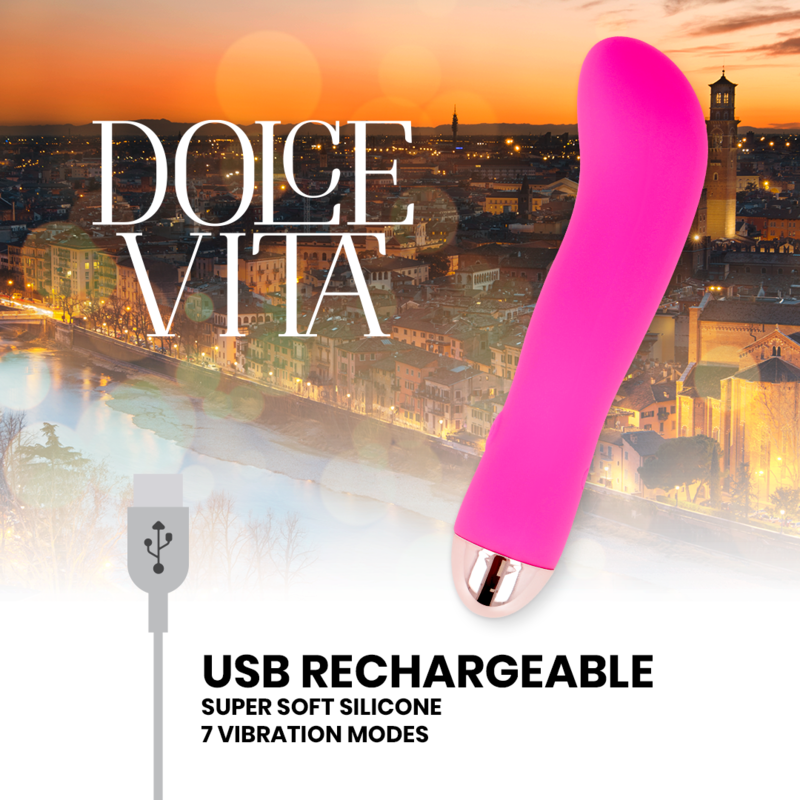 DOLCE VITA - AUFLADBARER VIBRATOR ZWEI ROSA 7 GESCHWINDIGKEITEN – Bild 5