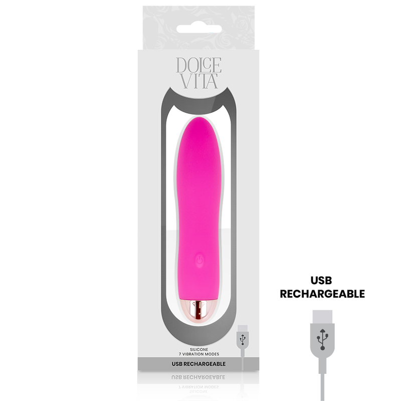 DOLCE VITA - AUFLADBARER VIBRATOR VIER ROSA 7 GESCHWINDIGKEITEN – Bild 3