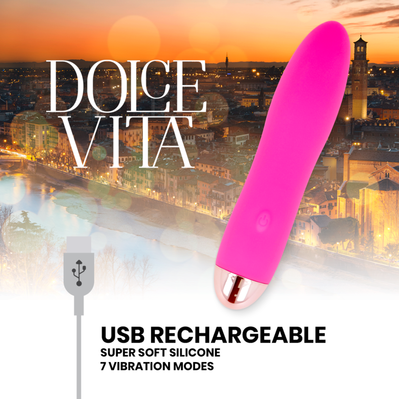 DOLCE VITA - AUFLADBARER VIBRATOR VIER ROSA 7 GESCHWINDIGKEITEN – Bild 4