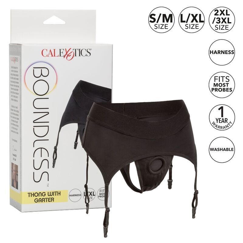 CALEXOTICS - BOUNDLESS THONG MIT GARTER L/XL – Bild 2