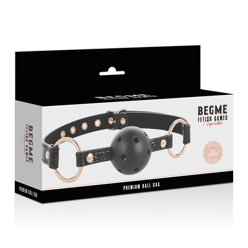 BEGME - BLACK EDITION BALLKNEBEL VEGANES LEDER – Bild 4