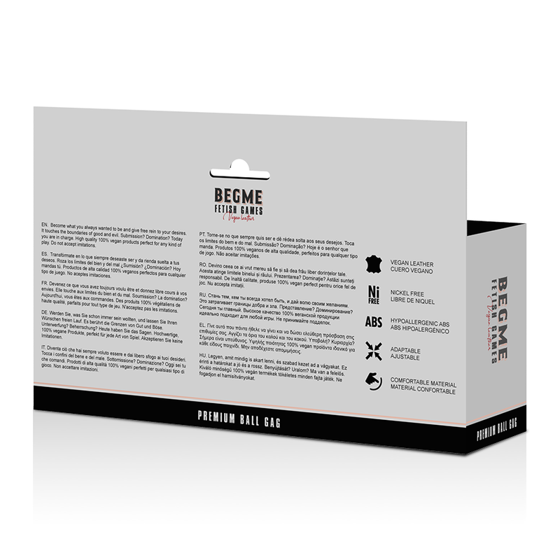 BEGME - BLACK EDITION BALLKNEBEL VEGANES LEDER – Bild 5