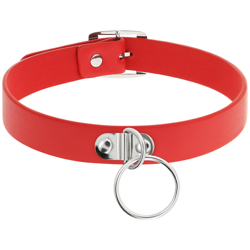COQUETTE CHIC DESIRE - ROTE HALSKETTE AUS VEGANEM LEDER FETISCH-ACCESSOIRE FÜR FRAUEN – Bild 3