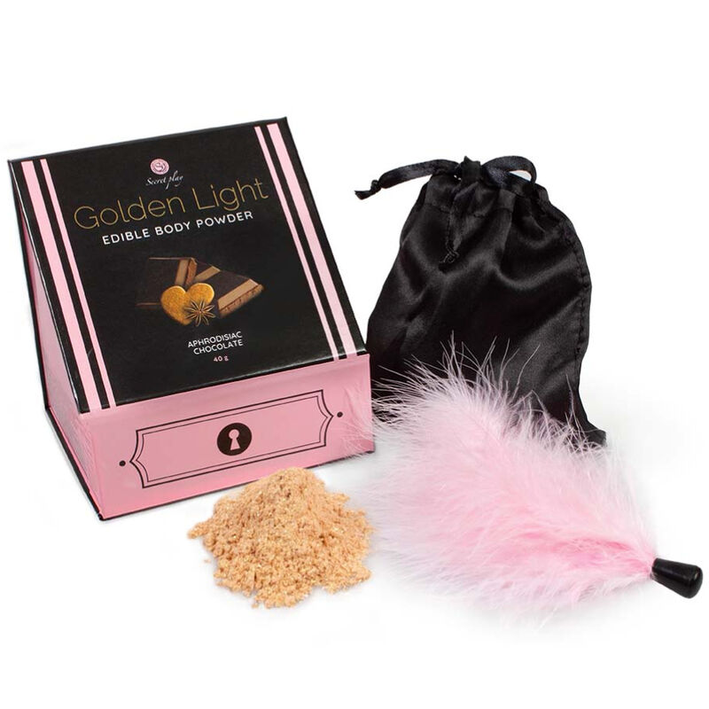 SECRETPLAY - GOLDEN LIGHT KIT APHRODISIAKUM, ESSBARES SCHOKOLADENPULVER  FEDER