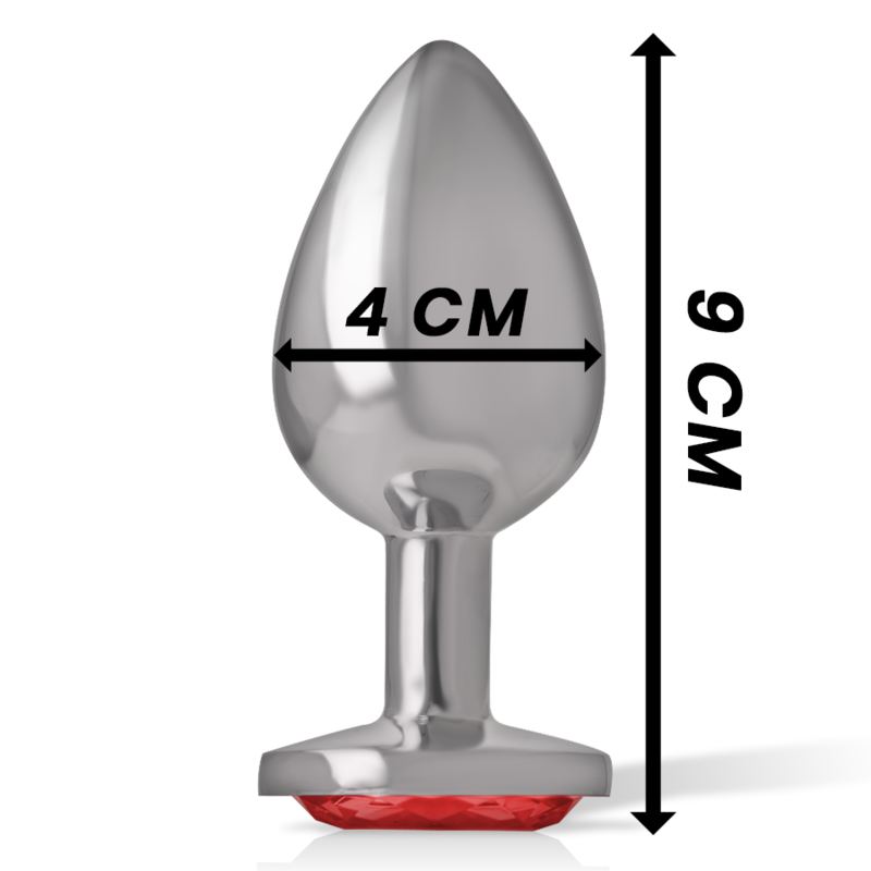 INTENSE - ANALPLUG AUS ALUMINIUMMETALL MIT ROTEM KRISTALL, GRÖSSE L – Bild 4