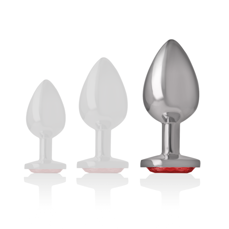INTENSE - ANALPLUG AUS ALUMINIUMMETALL MIT ROTEM KRISTALL, GRÖSSE L – Bild 5