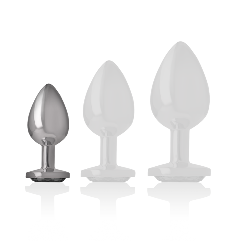 INTENSE - ANALPLUG AUS ALUMINIUMMETALL MIT SCHWARZEM KRISTALL, GRÖSSE S – Bild 5
