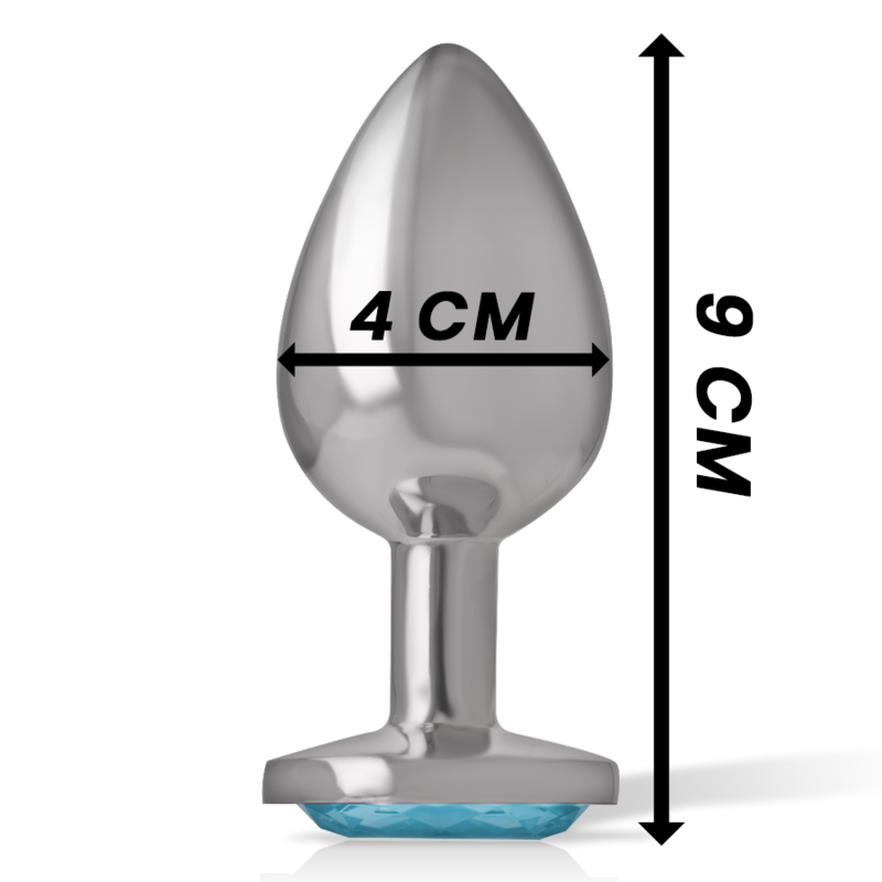 INTENSE - ANALPLUG AUS ALUMINIUMMETALL MIT BLAUEM KRISTALL, GRÖSSE L – Bild 4
