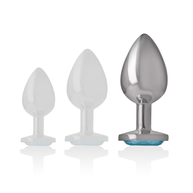 INTENSE - ANALPLUG AUS ALUMINIUMMETALL MIT BLAUEM KRISTALL, GRÖSSE L – Bild 5