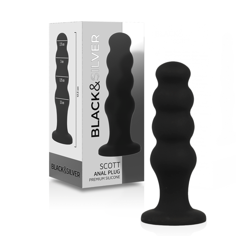 BLACKSILVER - SCOTT PREMIUM SILIKON ANALPLUG SCHWARZ
