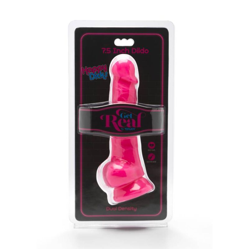GET REAL - HAPPY DICKS 19 CM MIT BLLEN ROSA – Bild 2