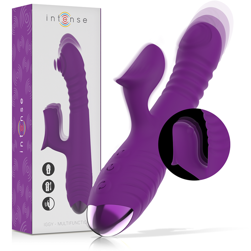 INTENSE - IGGY MULTIFUNKTIONS-WIEDERAUFLADBARER VIBRATOR UP  DOWN MIT KLITORELSTIMULATOR LILA