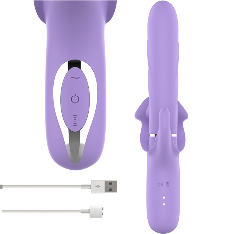 INTENSE - BILLIE MULTIFUNKTIONALER WIEDERAUFLADBARER SAUGVIBRATOR MIT LILA DRUCKKNOPF – Bild 4