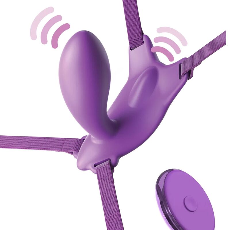 FANTASY FOR HER - G-SPOT-SCHMETTERLINGSGESCHIRR MIT VIBRATOR, WIEDERAUFLADBAR UND VIOLETTER FERNBEDIENUNG – Bild 2