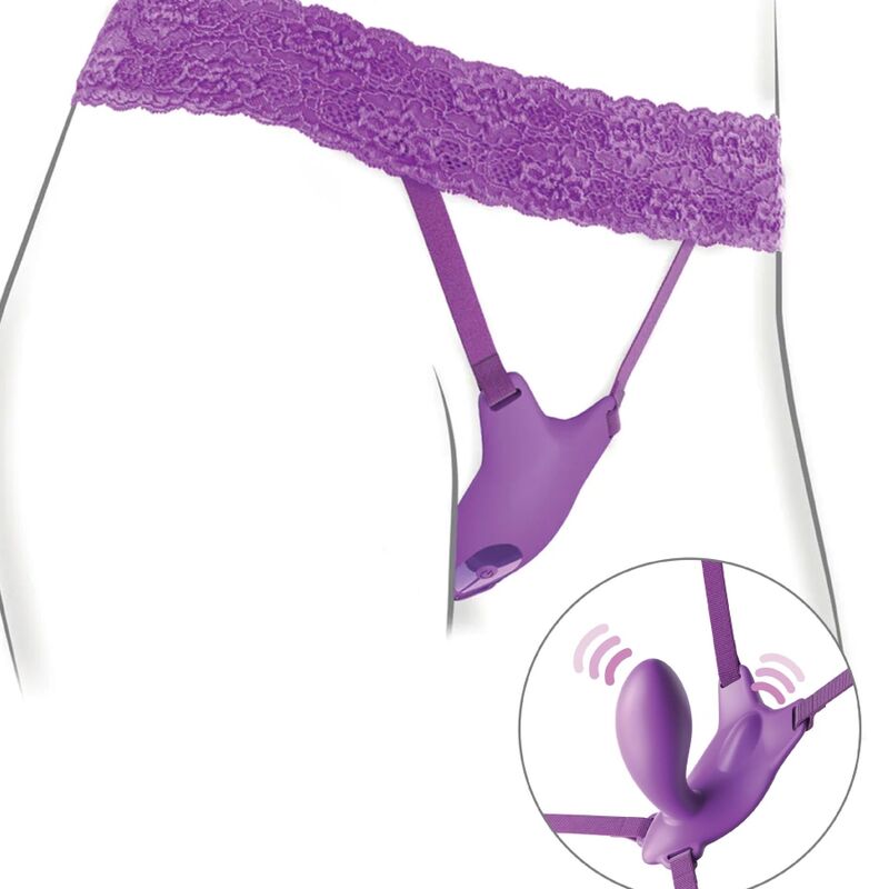 FANTASY FOR HER - G-SPOT-SCHMETTERLINGSGESCHIRR MIT VIBRATOR, WIEDERAUFLADBAR UND VIOLETTER FERNBEDIENUNG – Bild 4