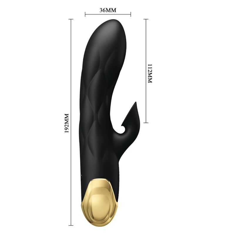 PRETTY LOVE - SCHWARZER WIEDERAUFLADBARER, VERGOLDETER LUXUSVIBRATOR – Bild 4
