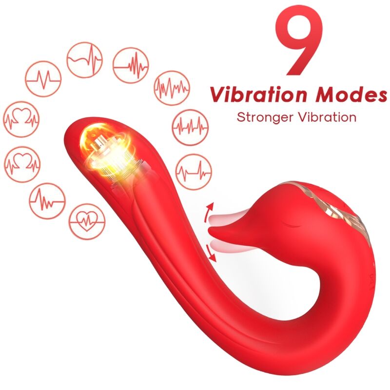 ARMONY - DELFIN VIBRATOR MULTIPOSITION  WÄRMEEFFEKT ROT