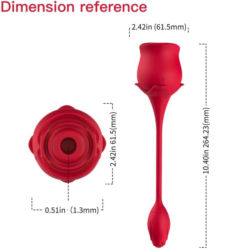 ARMONY - ROSA KLITORIS-SAUGER VIBRATOR 10 MODI ROT – Bild 4