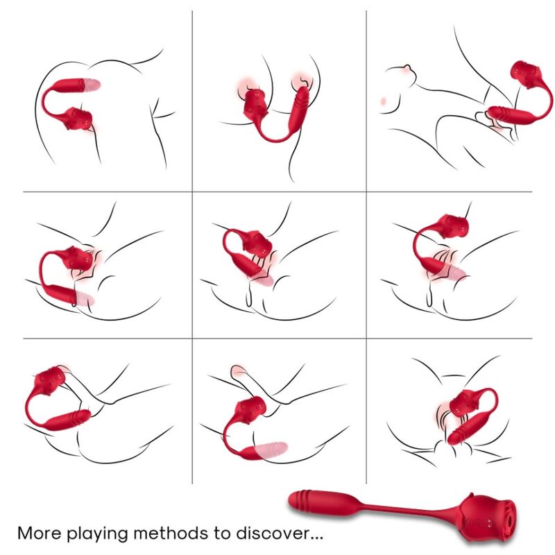 ARMONY - ROSEKNIGTH KLITORIS-SAUGER VIBRATOR ROT – Bild 5
