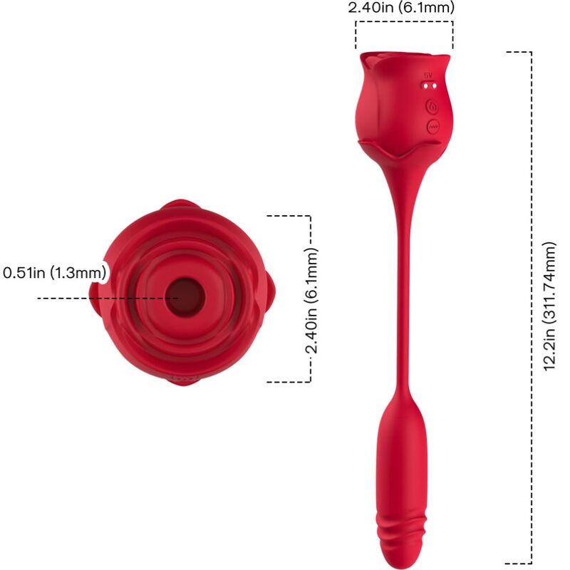 ARMONY - ROSEKNIGTH KLITORIS-SAUGER VIBRATOR ROT – Bild 4