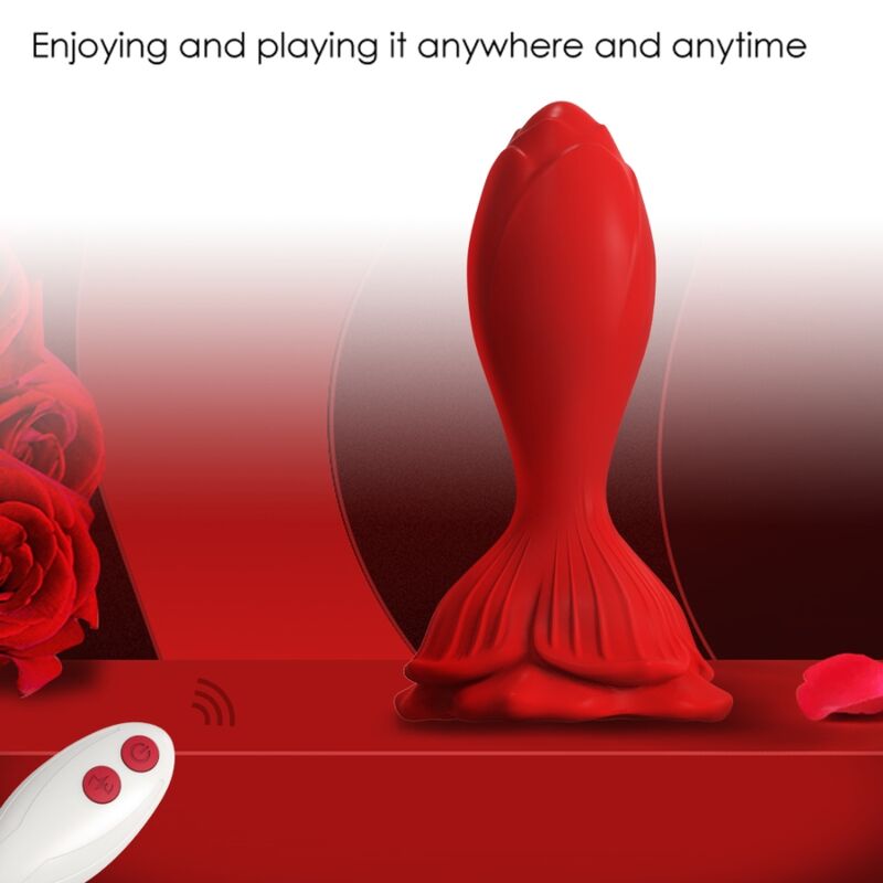ARMONY - ROSA VIBRATOR ANALPLUG KLEINE FERNBEDIENUNG ROT – Bild 4