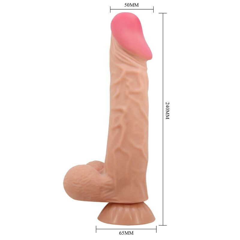 PRETTY LOVE - SLIDING SKIN SERIES REALISTISCHER DILDO MIT SLIDING SKIN SAUNAPF FERNBEDIENUNG FLEISCH 24 CM – Bild 4