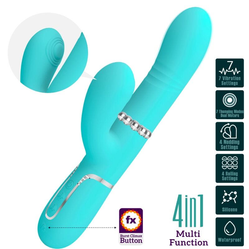 PRETTY LOVE - MULTIFUNKTIONS-G-SPOT-VIBRATOR AQUA GRÜN – Bild 3