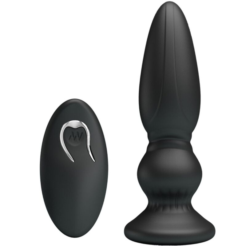 MR PLAY - LEISTUNGSSTARKER VIBRATOR MIT FERNBEDIENUNG, ANALSTECKER, SCHWARZ – Bild 2