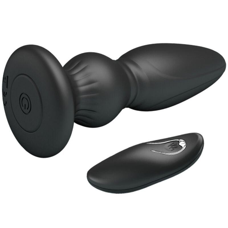 MR PLAY - LEISTUNGSSTARKER VIBRATOR MIT FERNBEDIENUNG, ANALSTECKER, SCHWARZ – Bild 3