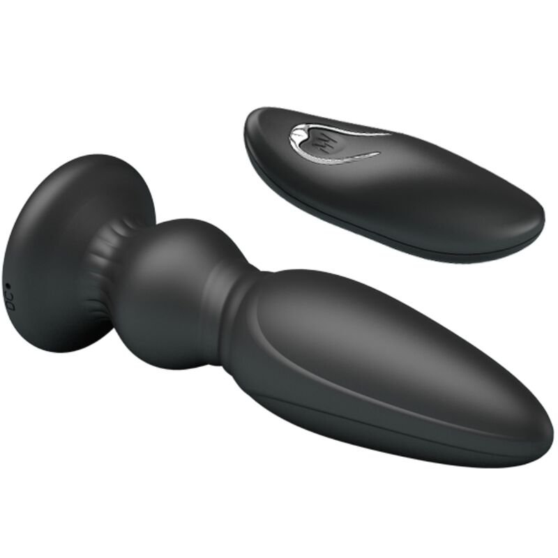MR PLAY - LEISTUNGSSTARKER VIBRATOR MIT FERNBEDIENUNG, ANALSTECKER, SCHWARZ – Bild 4