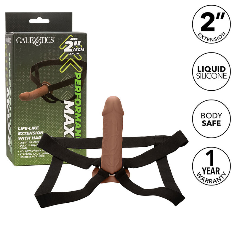 CALEXOTICS - PERFORMANCE MAXX LEBENSECHTE VERLNGERUNG MIT GESCHIRR, BRAUN – Bild 2