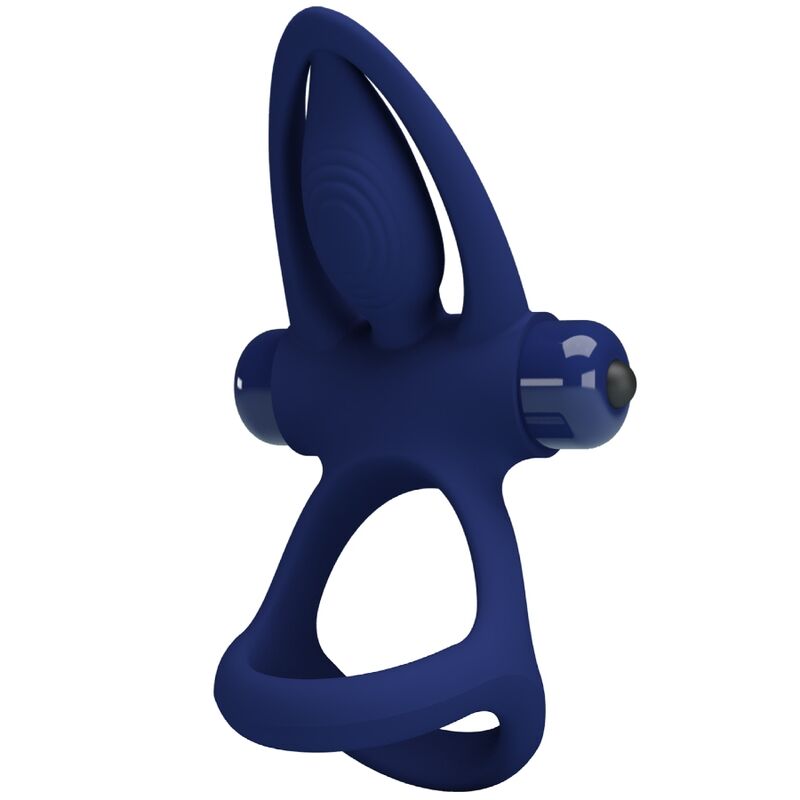 PRETTY LOVE - MAT DOPPELRING MIT VIBRATION  STIMULATOR BLAU