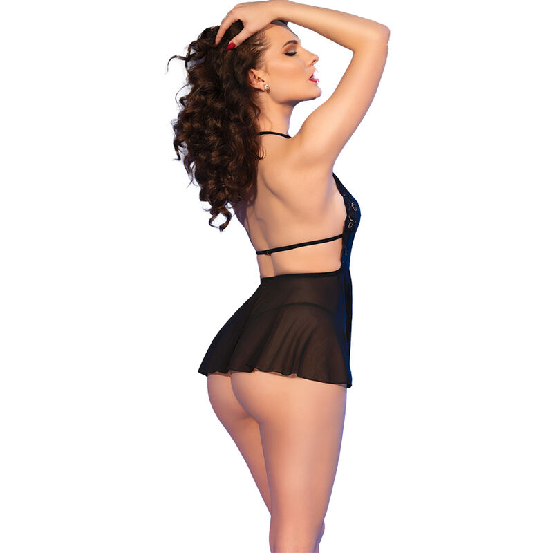 CHILIROSE - CR 4720 BABYDOLL TANGA NEGRO S – Bild 2