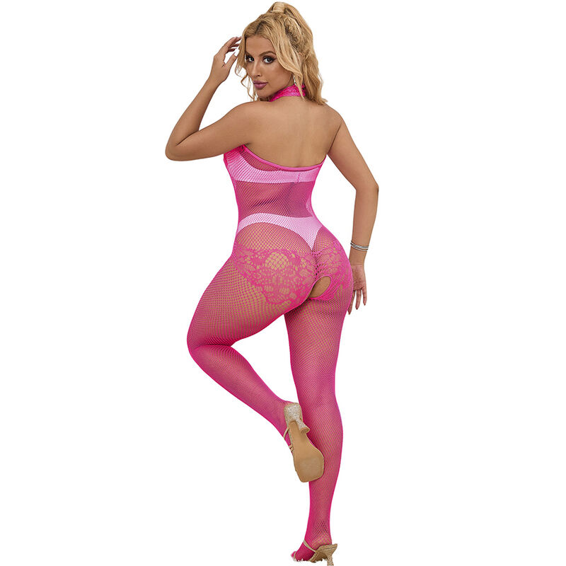 SUBBLIME - 952389 BODYSTOCKING MIT SCHNITTFREIEM NETZ UND SPITZE MIT HOHEM HALS EINE GRÖSSE – Bild 2