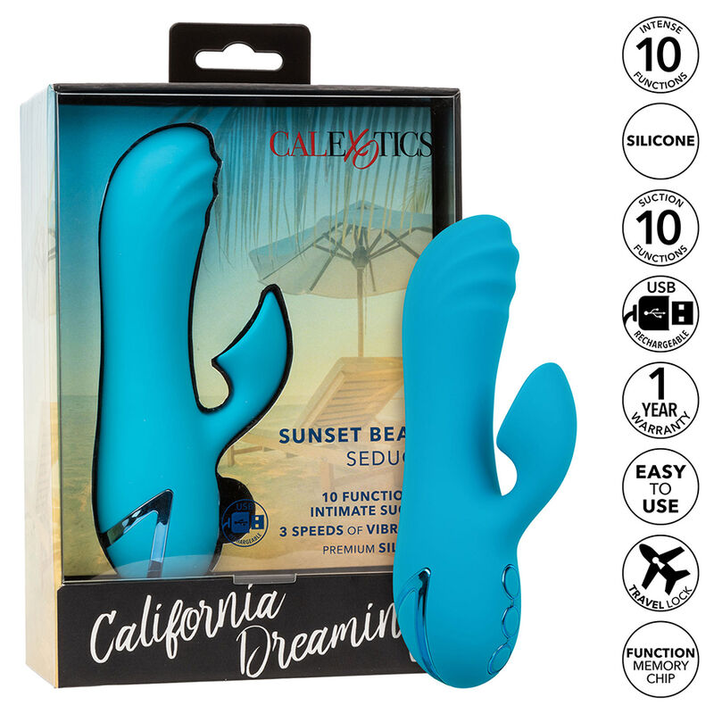 CALEXOTICS - SUNSET BEACH SEDUCER VIBRATOR  STIMULATOR 10 FUNKTIONEN BLAU