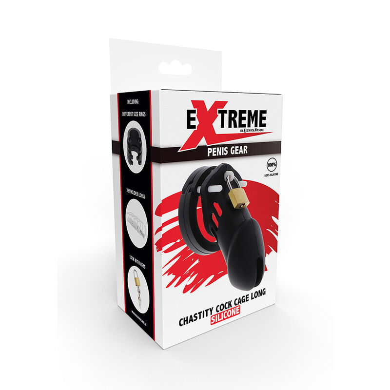 HIDDEN DESIRE - EXTREME KEUSCHHEITSPUMPENKÄFIG AUS SILIKON GRÖSSE L SCHWARZ – Bild 5