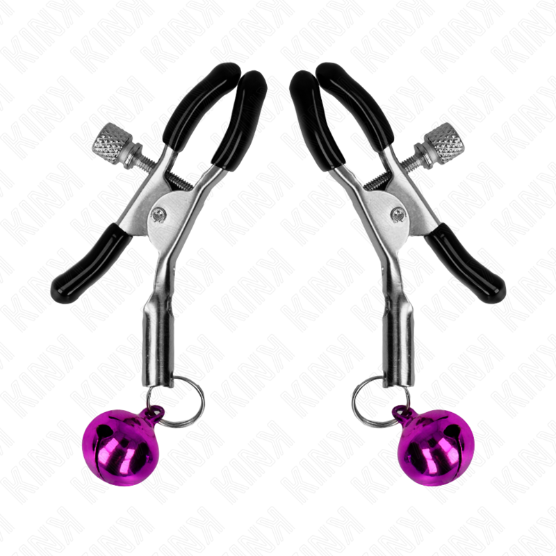 KINK - LILA NIPPELKLEMME MIT EINZELNEN GLOCKEN 6 CM – Bild 2
