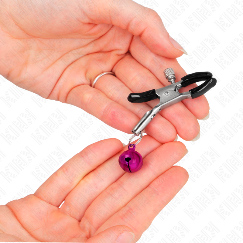 KINK - LILA NIPPELKLEMME MIT EINZELNEN GLOCKEN 6 CM – Bild 3