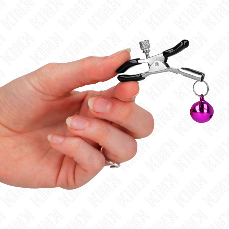 KINK - LILA NIPPELKLEMME MIT EINZELNEN GLOCKEN 6 CM – Bild 4