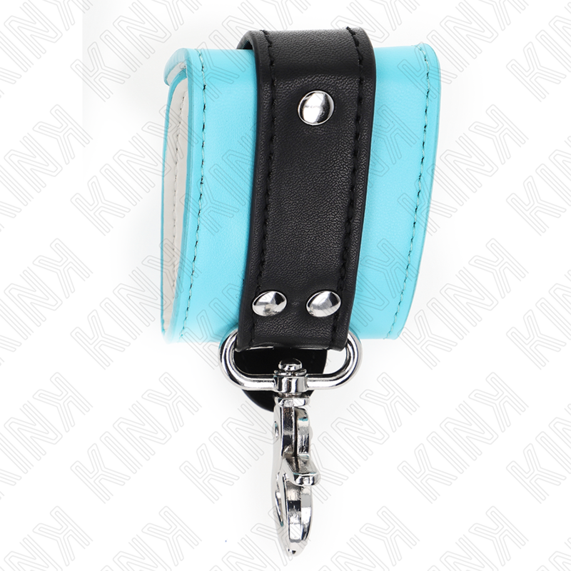 KINK - PREMIUM ABSCHLIEßBARE HANDGELENKFESSELN SCHWARZ/BLAU VERSTELLBAR 21-28 CM X 5,5 CM – Bild 5