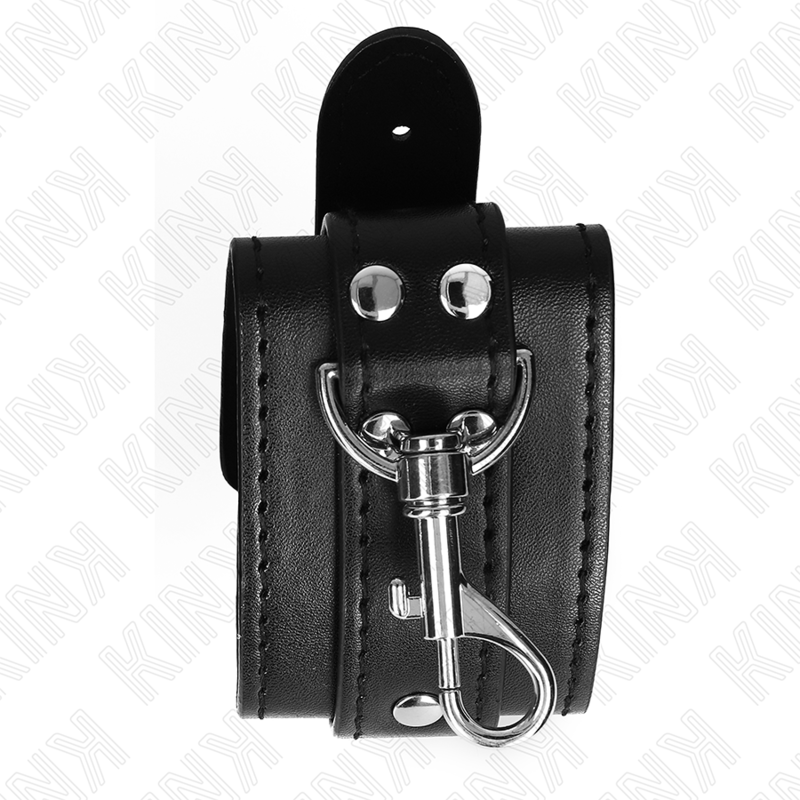 KINK - ABSCHLIEßBARE DUNGEON HANDGELENKSFESSELN SCHWARZ VERSTELLBAR 21-28 CM X 5,5 CM – Bild 3