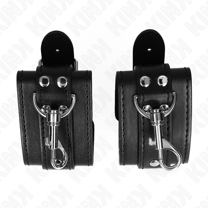KINK - ABSCHLIEßBARE DUNGEON HANDGELENKSFESSELN SCHWARZ VERSTELLBAR 21-28 CM X 5,5 CM – Bild 4