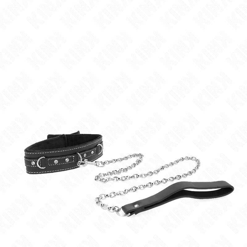 KINK - PVC LEDER HALSKETTE MIT GÜRTEL 105 CM STRASS NIETE 41,5 X 4 CM – Bild 3