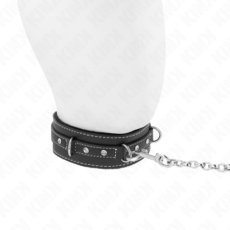 KINK - PVC LEDER HALSKETTE MIT GÜRTEL 105 CM STRASS NIETE 41,5 X 4 CM – Bild 4