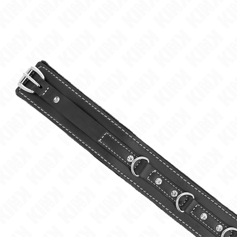 KINK - PVC LEDER HALSKETTE MIT GÜRTEL 105 CM STRASS NIETE 41,5 X 4 CM – Bild 5