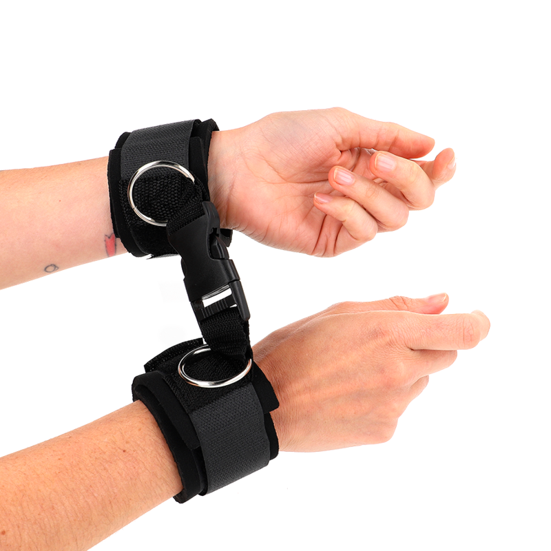 KINK - NEOPREN HANDGELENKFESSELN MIT KLETTVERSCHLUSS SCHWARZ VERSTELLBAR 22-34 CM – Bild 3