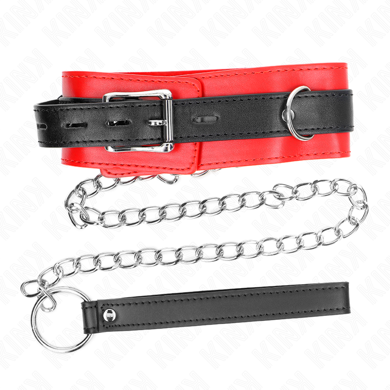 KINK - HALSBAND MIT GÜRTEL 65 CM MIT RIEMEN ROT 54 X 4,5 CM – Bild 5
