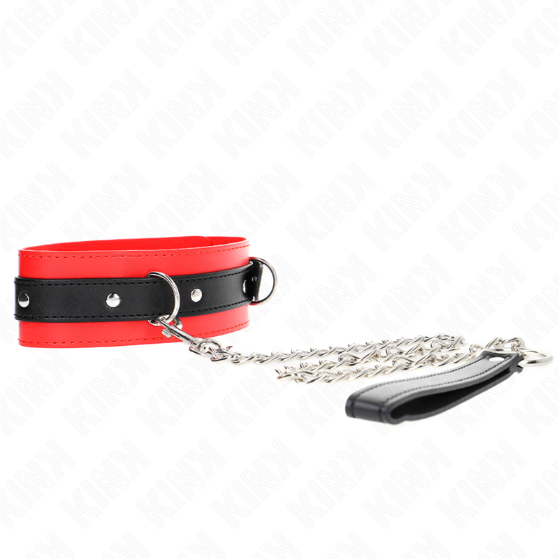 KINK - HALSBAND MIT GÜRTEL 65 CM MIT RIEMEN ROT 54 X 4,5 CM – Bild 3