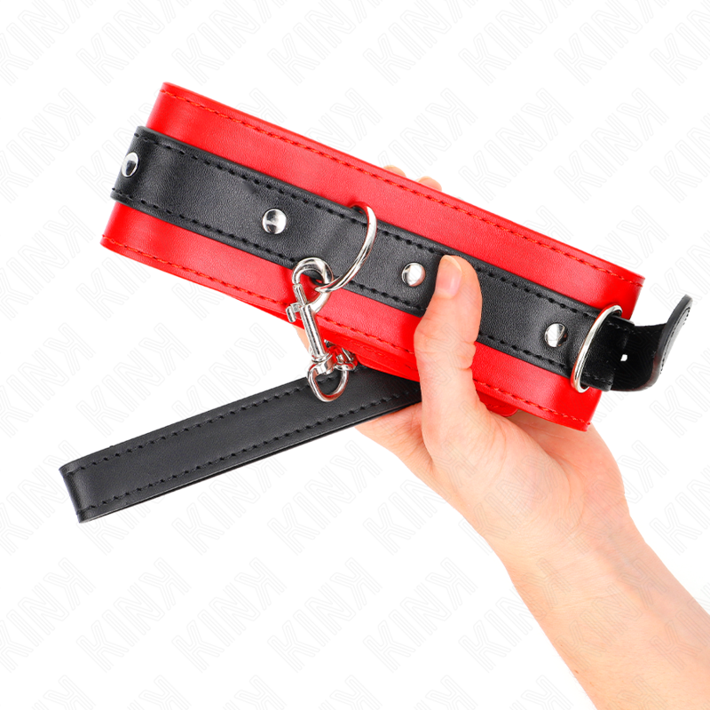 KINK - HALSBAND MIT GÜRTEL 65 CM MIT RIEMEN ROT 54 X 4,5 CM – Bild 4